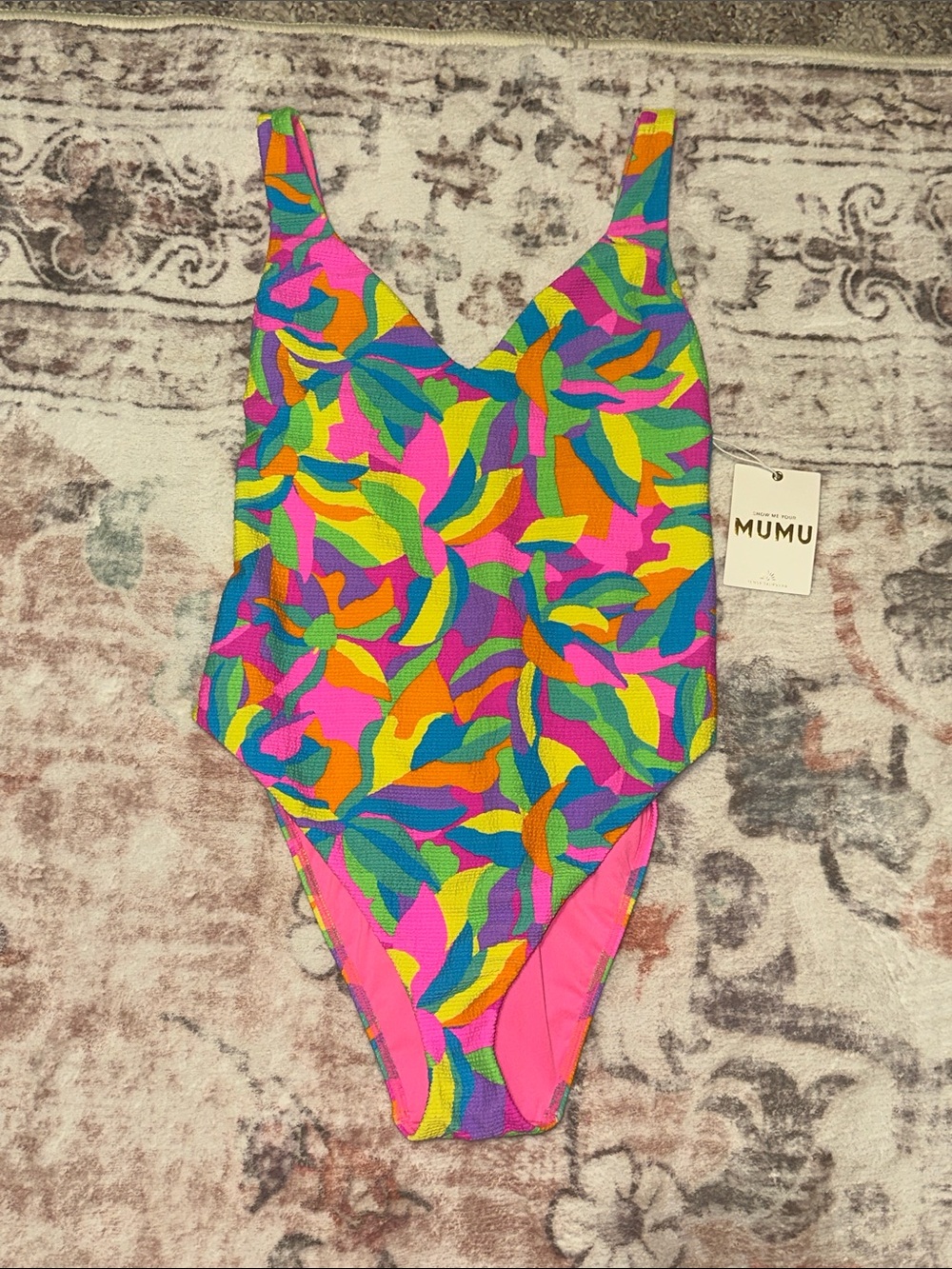 Show Me Your MuMu Neon Multi-Color One-Piece Swimsuit